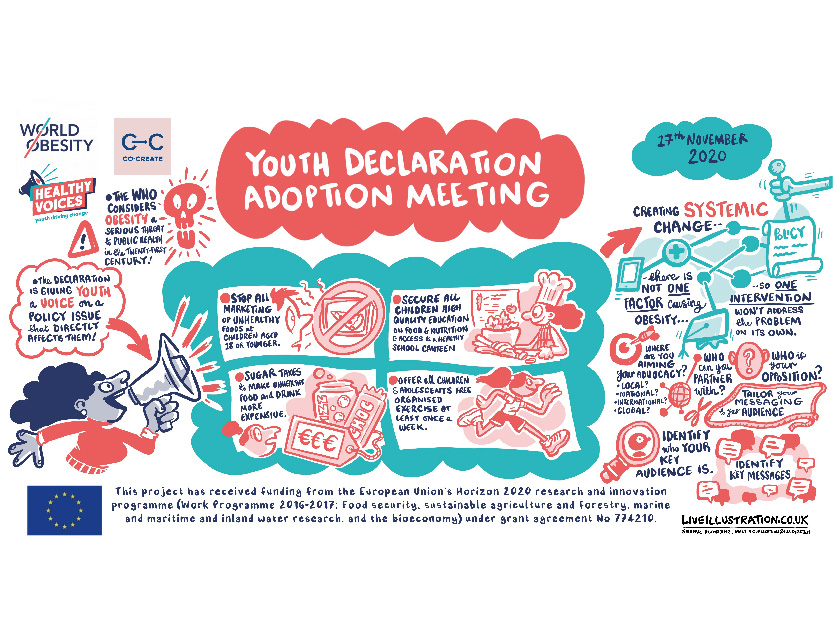 Youth Declaration adoption meeting Live Illustration