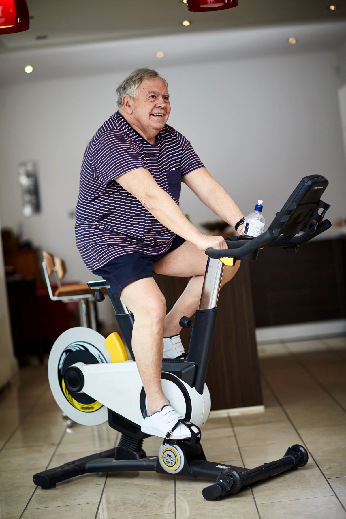 man on exercise bike