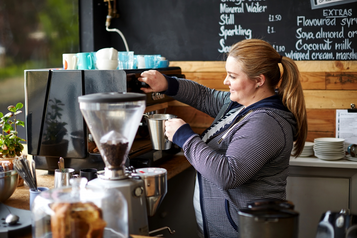 Woman working in a coffee shop 