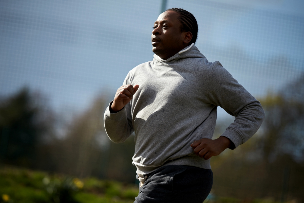 Man running in the park 