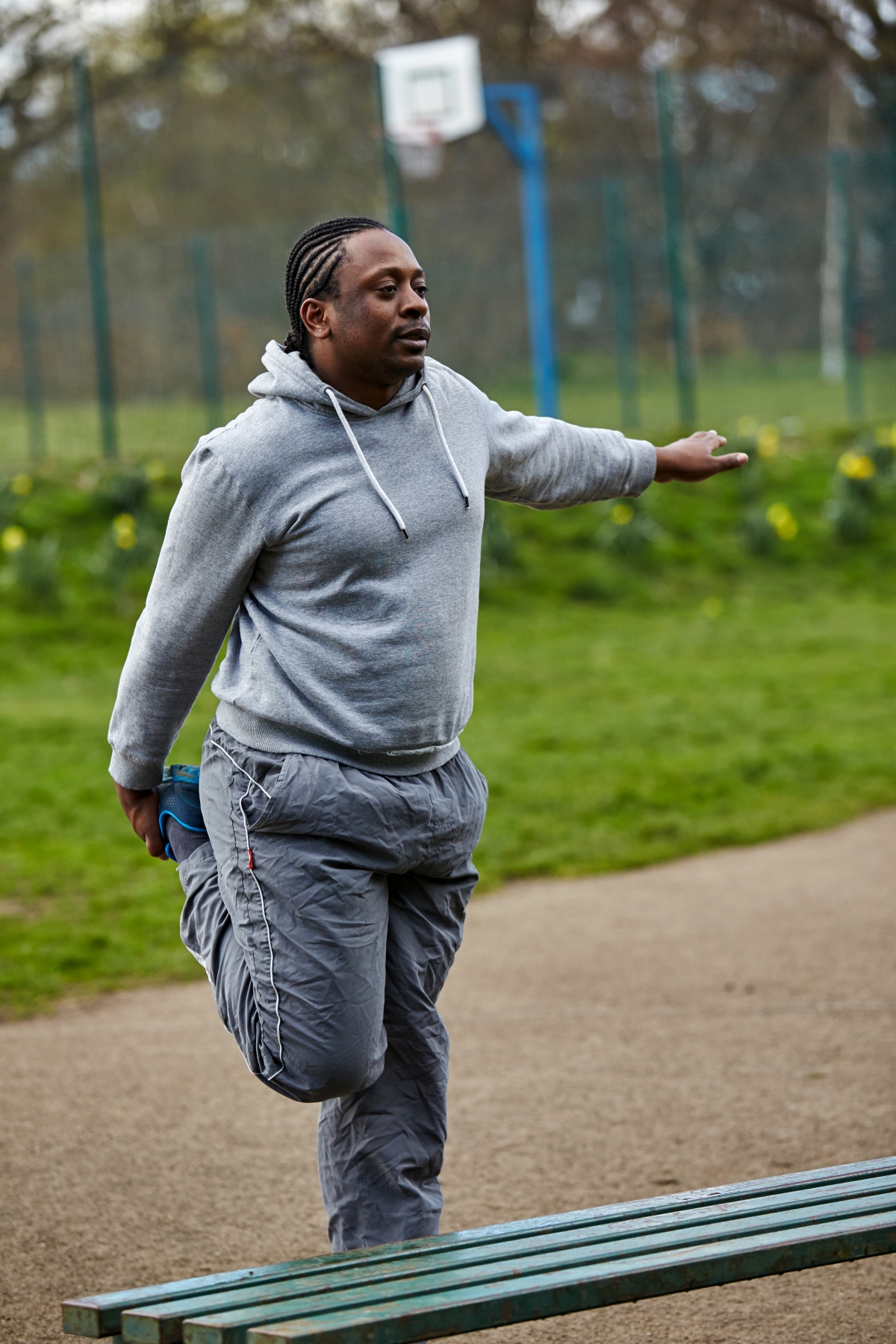 Man exercising in park 