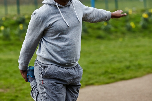 Man exercising in park 