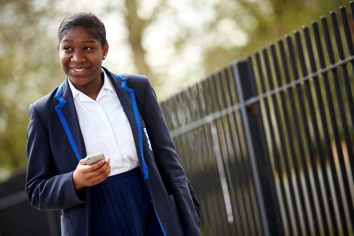 Girl on her way to school 