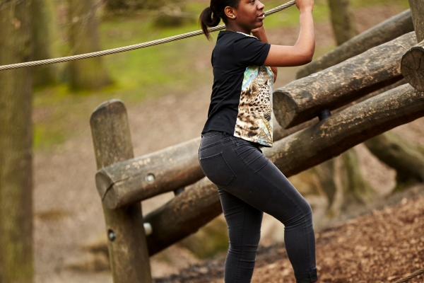 Girl playing outdoors