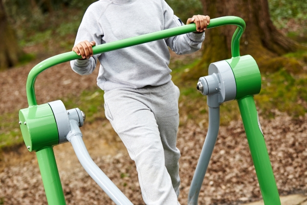 Exercising in the woods