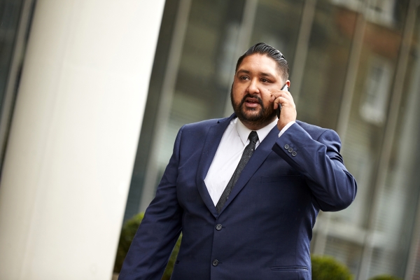 Business man talking on his mobile phone