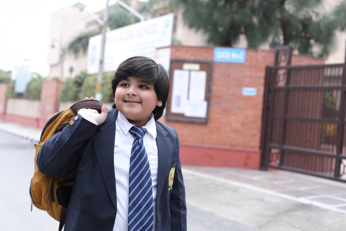 Child outside school